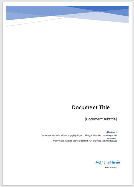Example cover page
