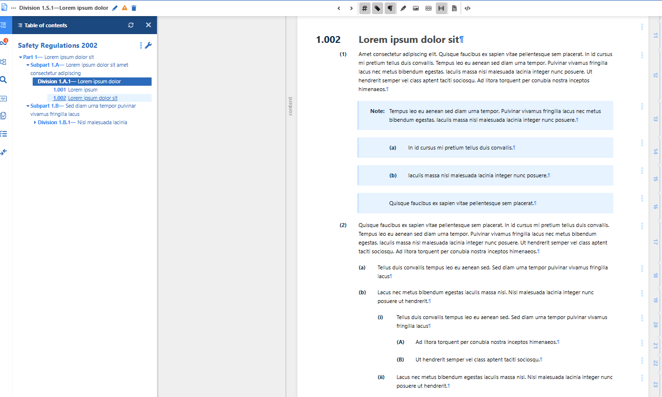 DOCX import – manual numbers as prefix – custom example - PageSeeder document view