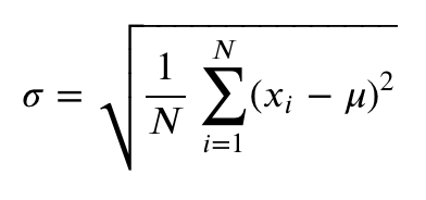 MathML – Standard deviation