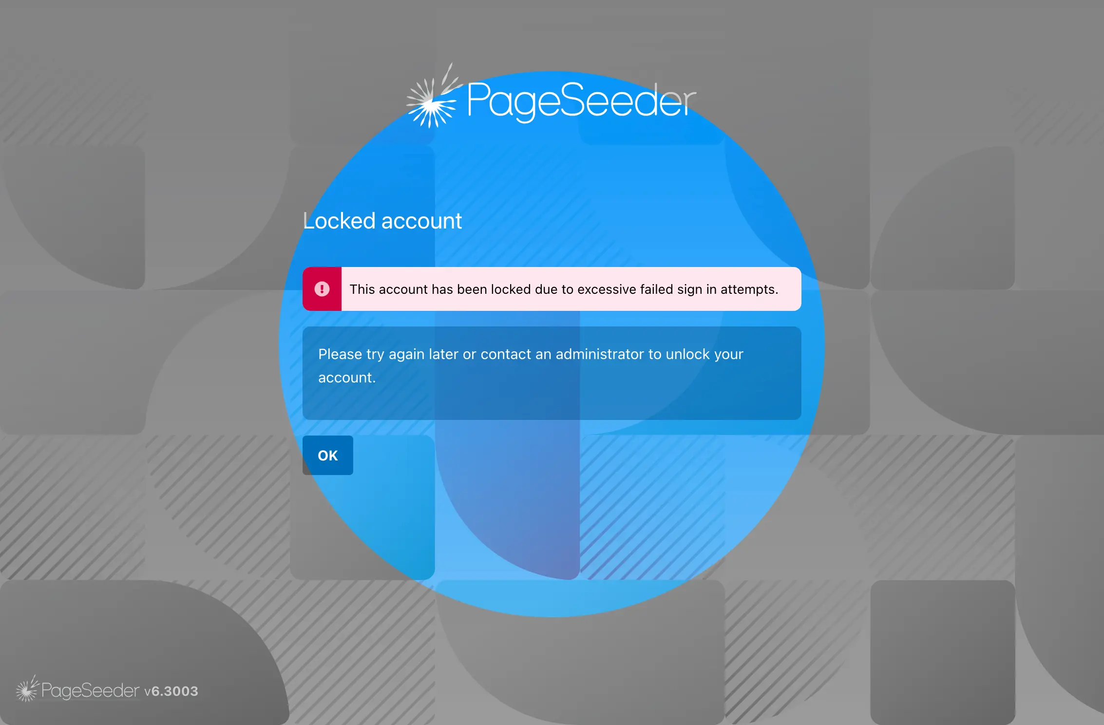 Sign-in page – Locked account
