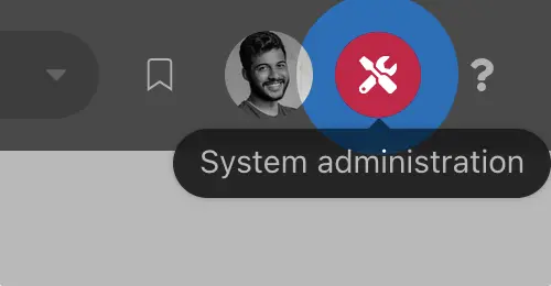 System admin menu item