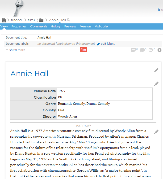 Outcome Annie Hall