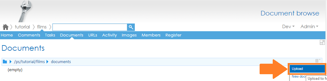 Click on Upload