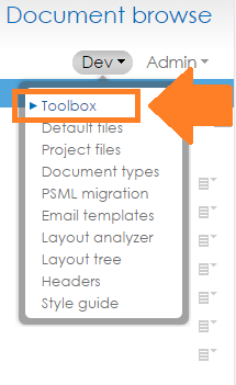 Tool Box Menu